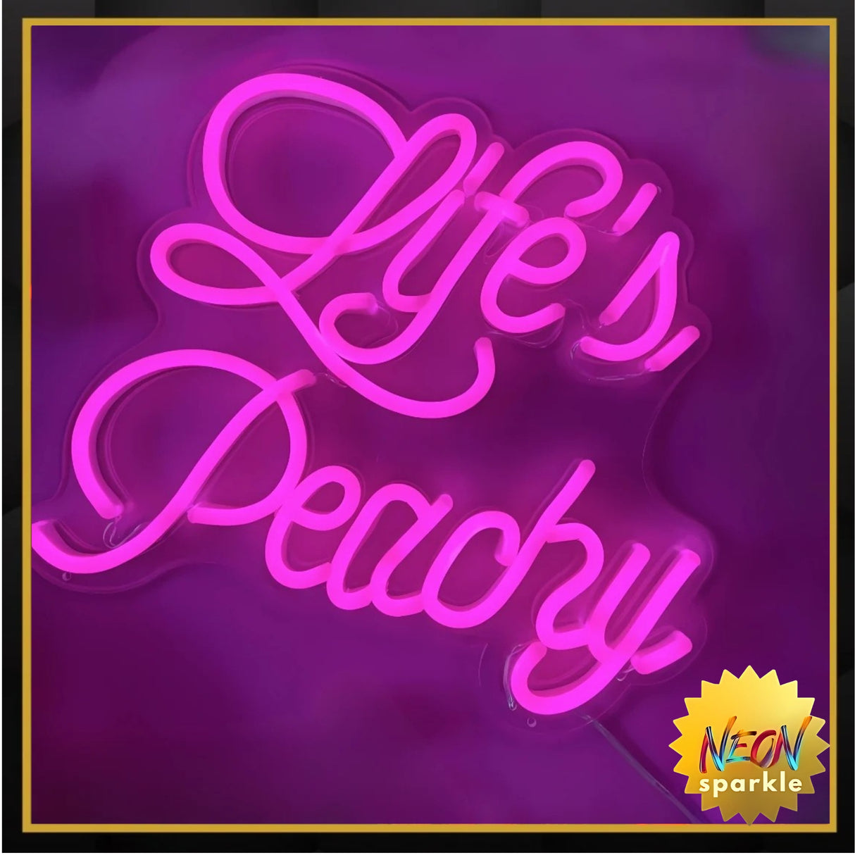 Life's Peachy Neon Sign – Positive Vibes Neon Light by Neon Sparkle