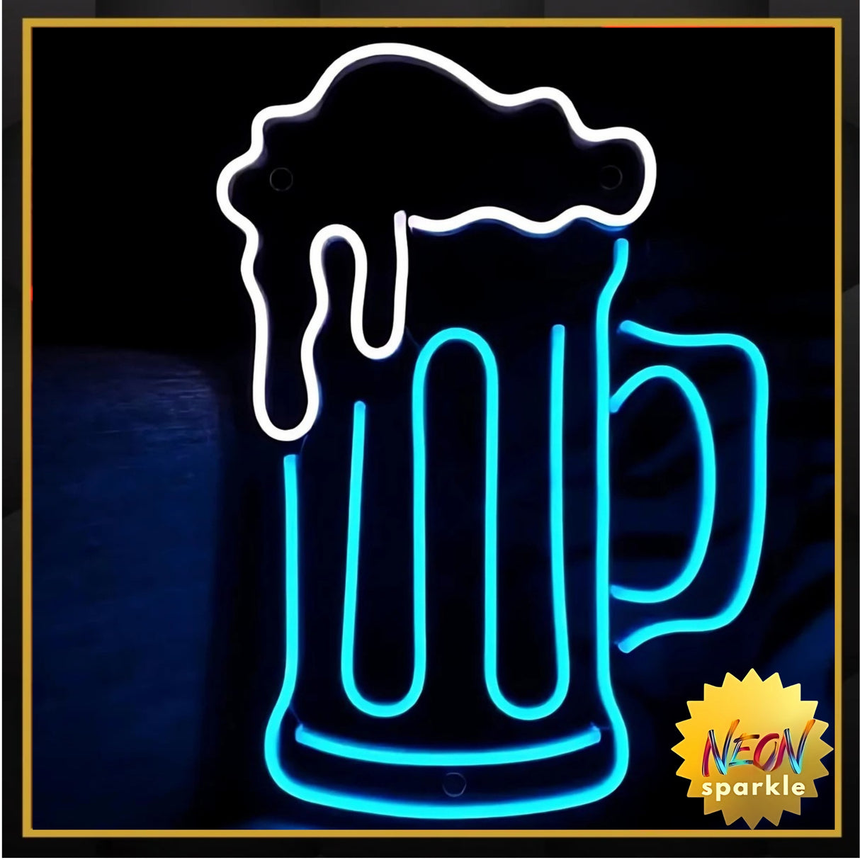 Beer Mug Neon Sign - LED Bar Wall Light Decor by Neon Sparkle