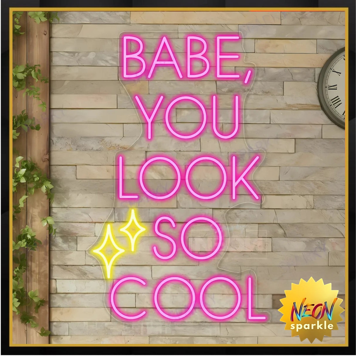 Babe You Look So Cool Neon Sign - Aesthetic LED Wall Light Decor