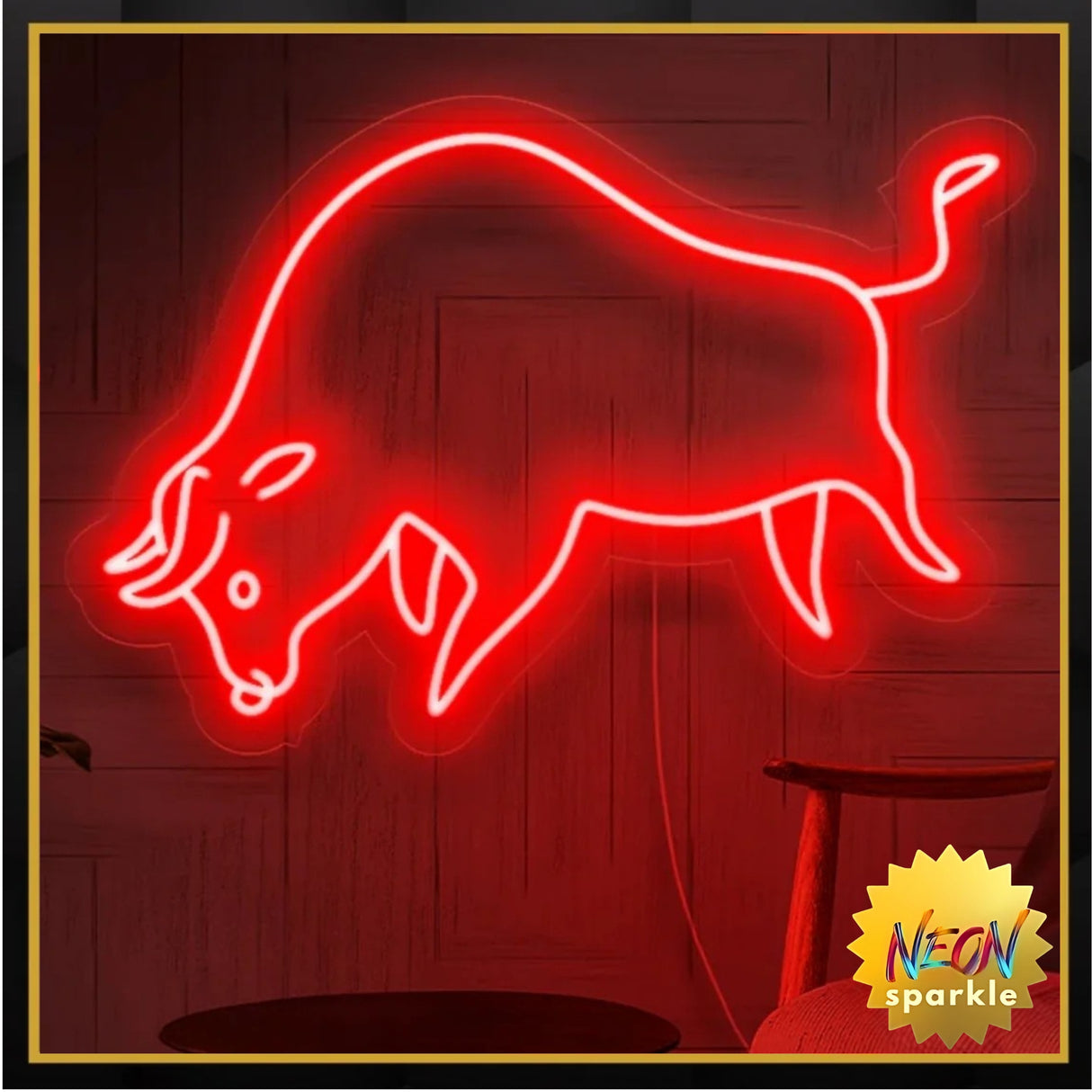 Bold Bull Neon Sign - Eye-Catching LED Decor by Neon Sparkle