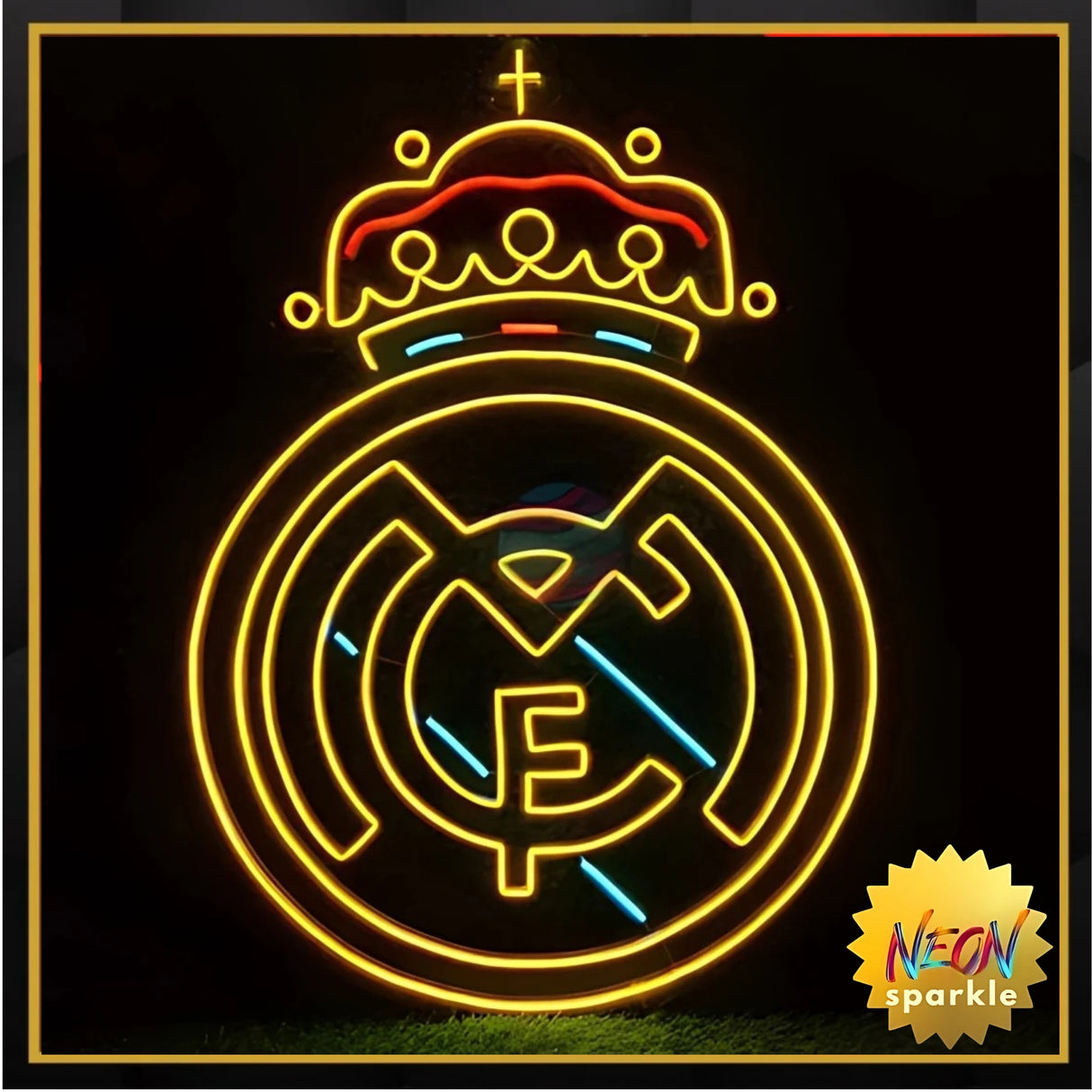 Real Madrid Neon Sign - Vibrant LED Wall Art by Neon Sparkle