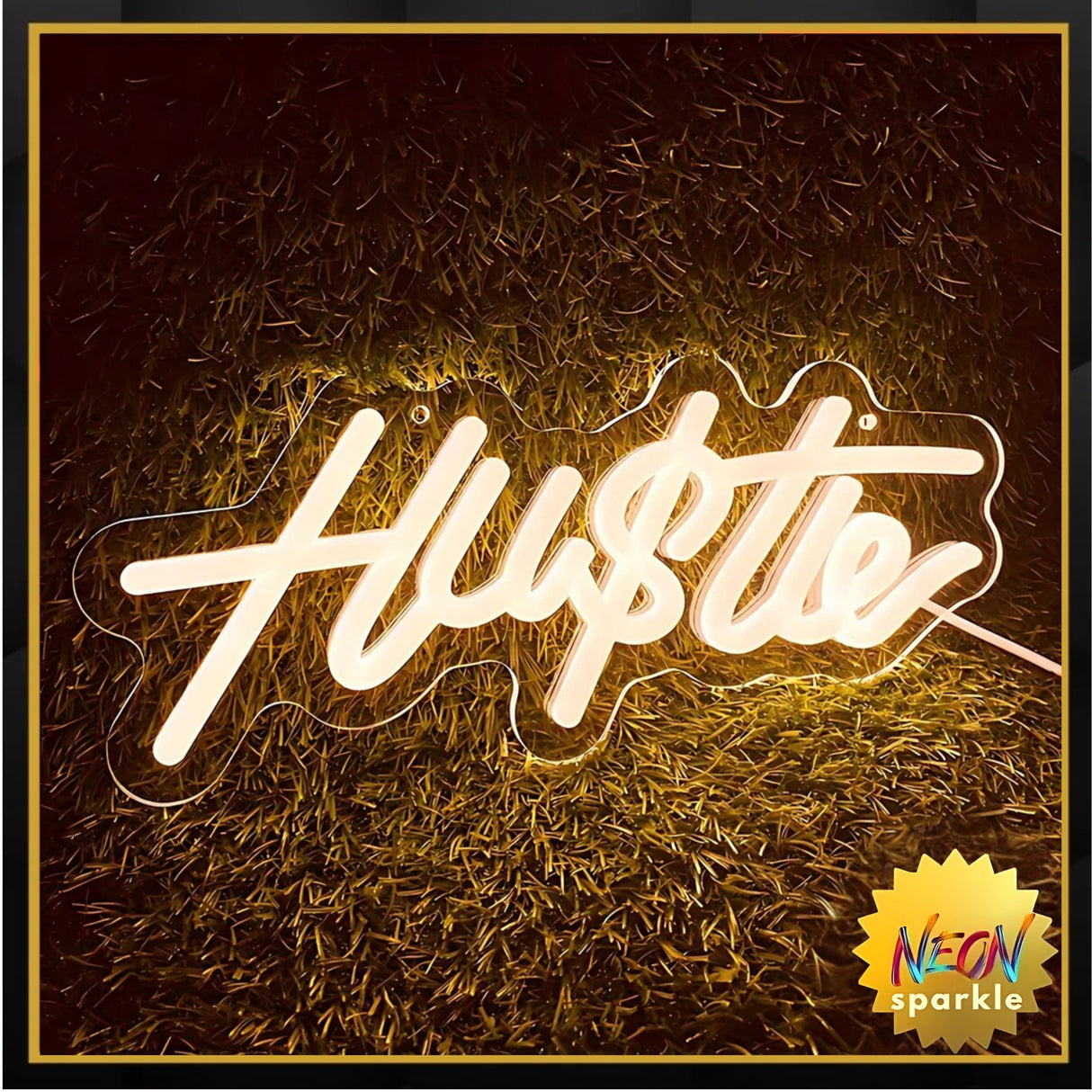 Hustle Neon Sign - Motivational LED Wall Light by Neon Sparkle