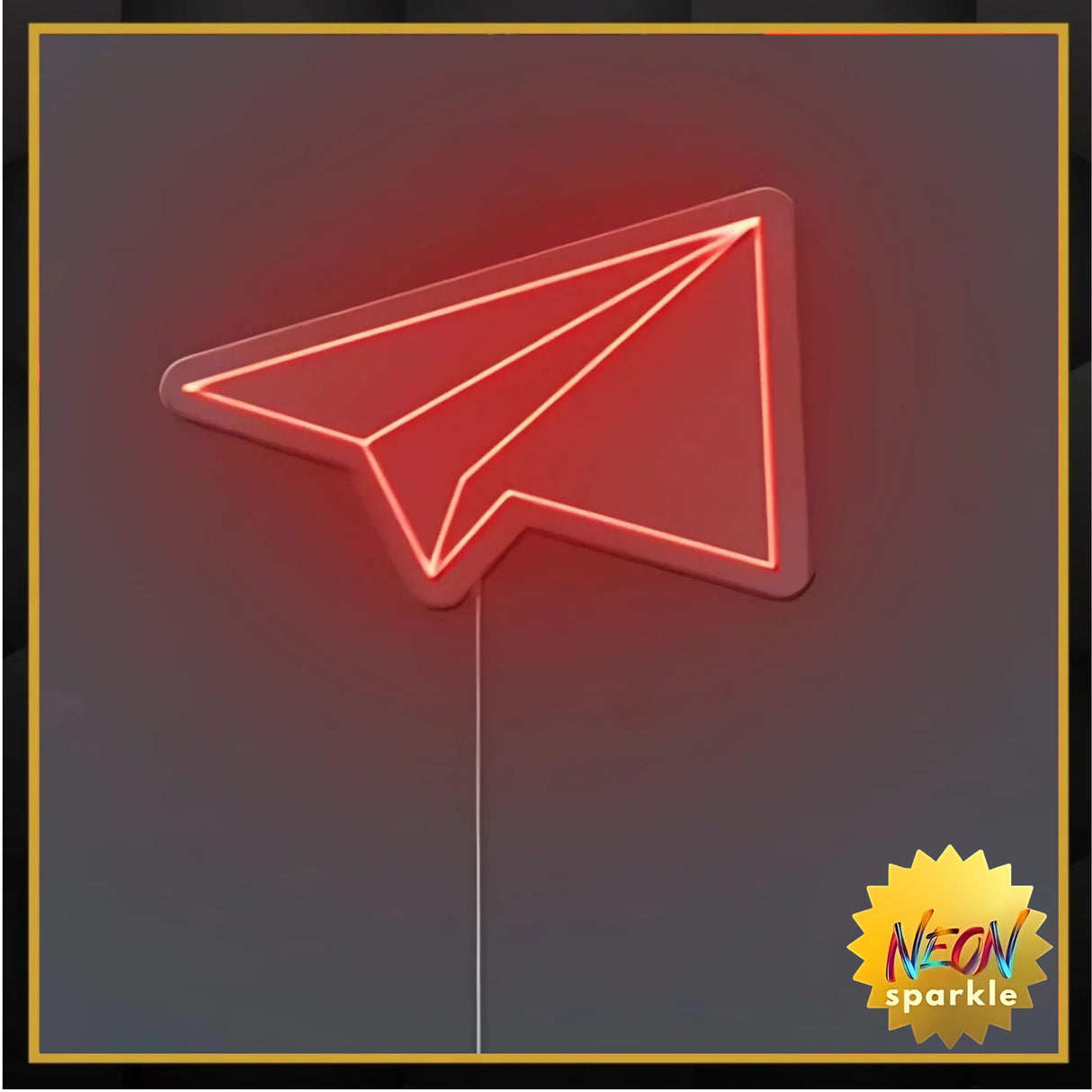 Paper Rocket Neon Sign - Whimsical LED Decor by Neon Sparkle