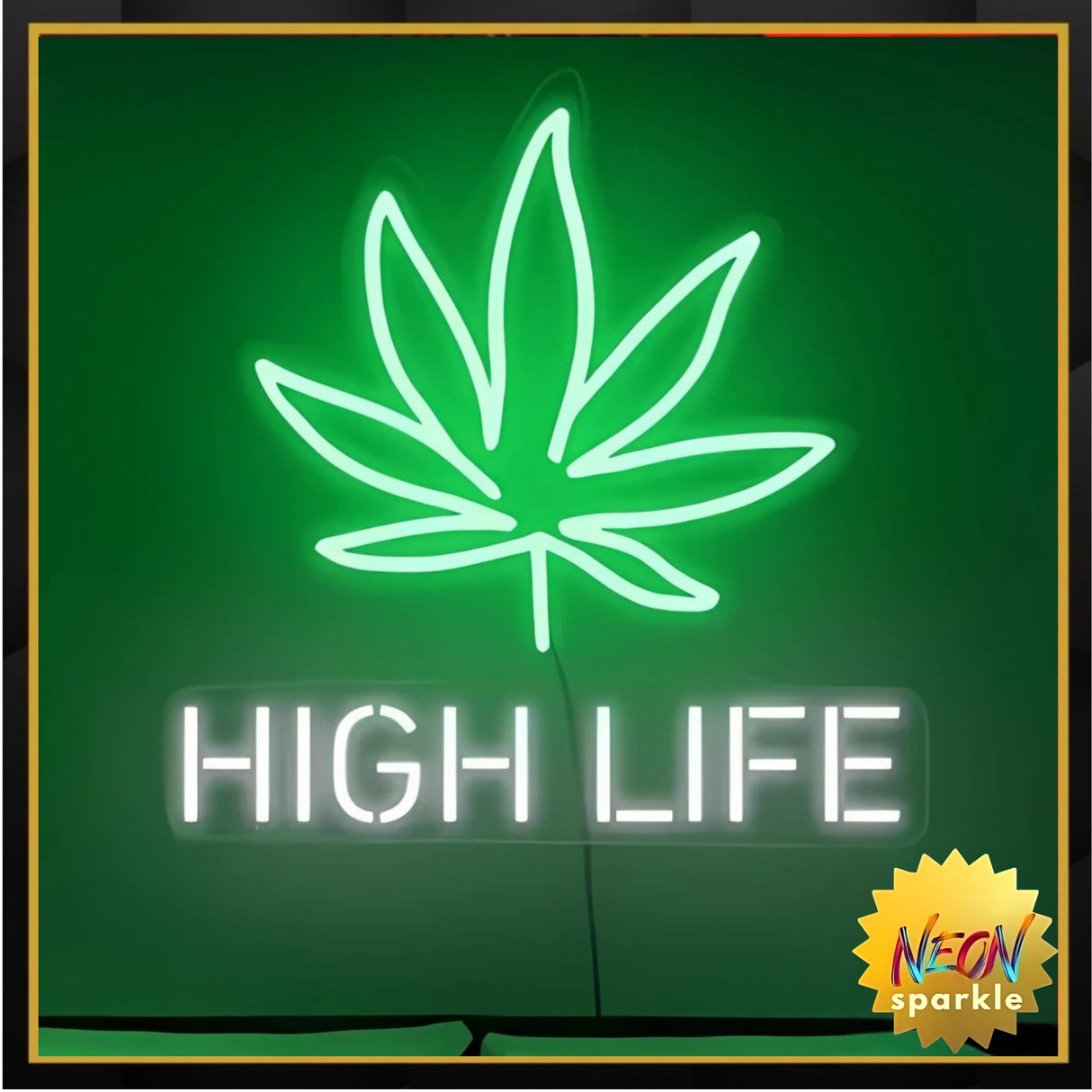 High Life Neon Sign - Positive Vibes LED Wall Light by Neon Sparkle