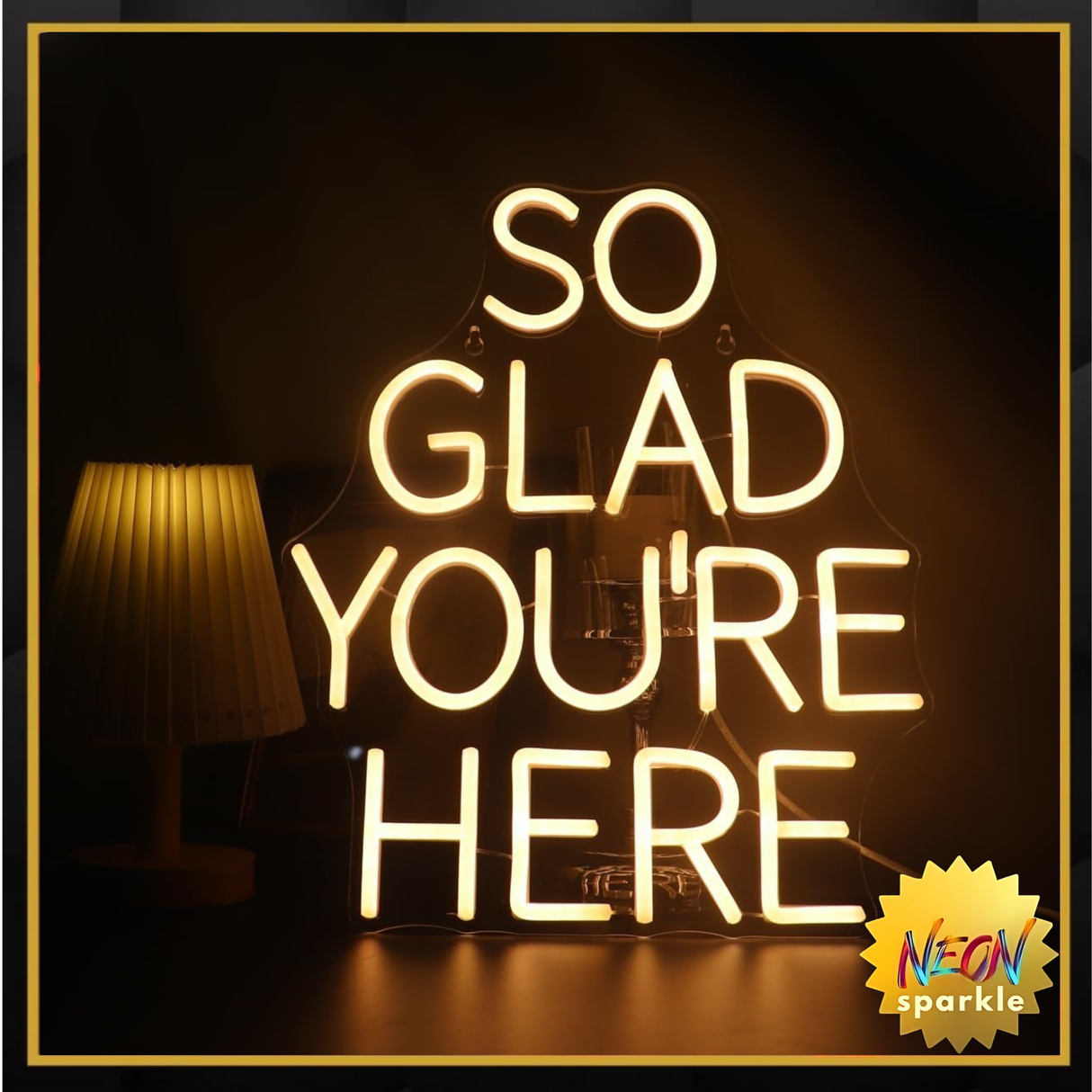 "So Glad You Are Here" Neon Sign Pink Word/Letters USB Powered Neon Lights for Bar Coffee Room