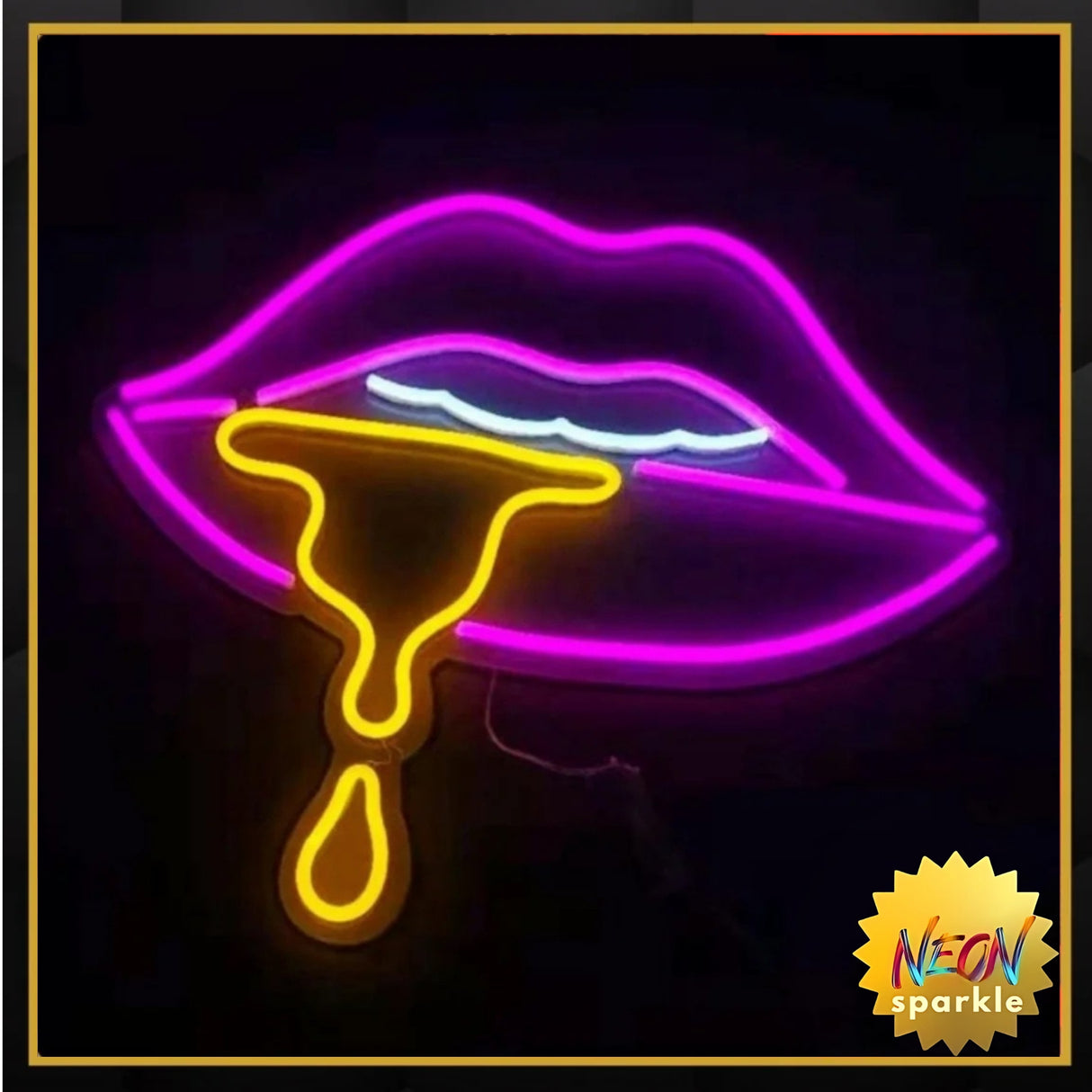 Lips Neon Sign – Bold LED Wall Art Light by Neon Sparkle