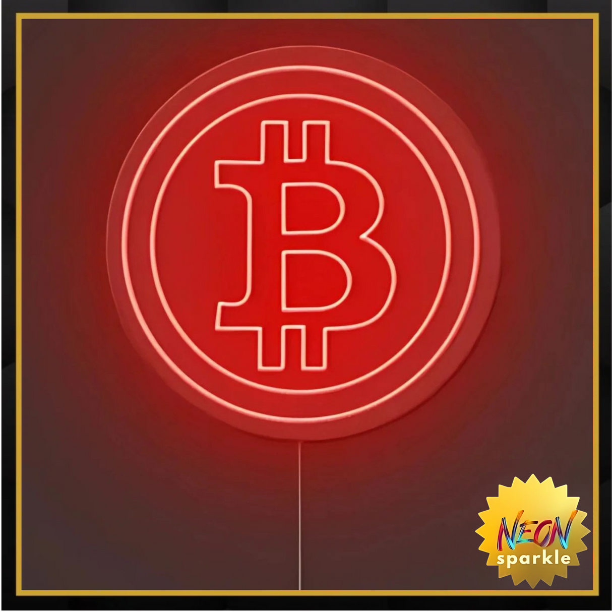 Bitcoin Neon Sign - Bold Cryptocurrency LED Decor by Neon Sparkle