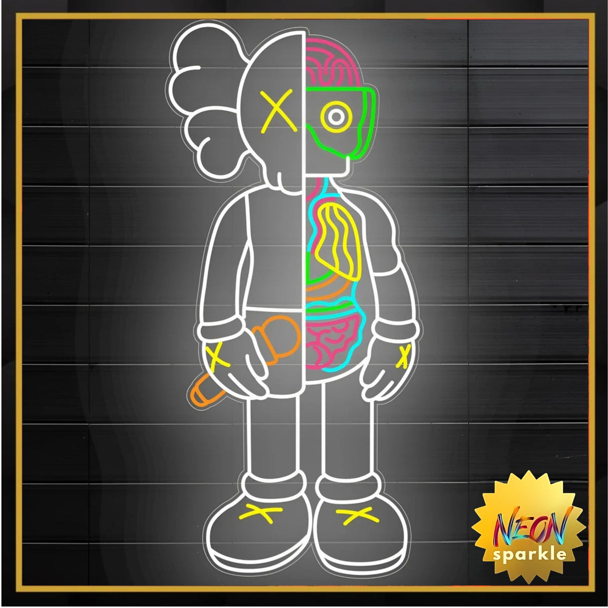 KAWS Neon Sign - LED Wall Art for Modern Decor by Neon Sparkle
