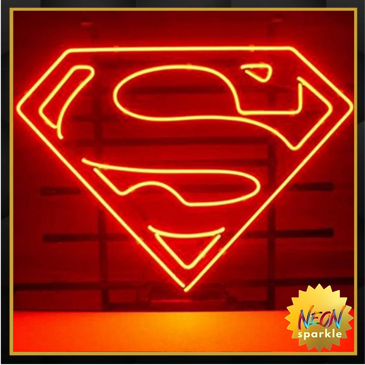 Superman Logo Neon Sign - LED Wall Light for Hero Fans by Neon Sparkle