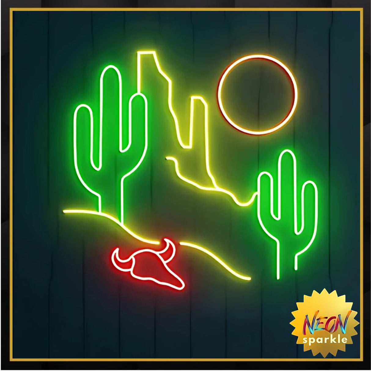 Cactus Neon Light Sign - LED Wall Decor for Home & Room by Neon Sparkle