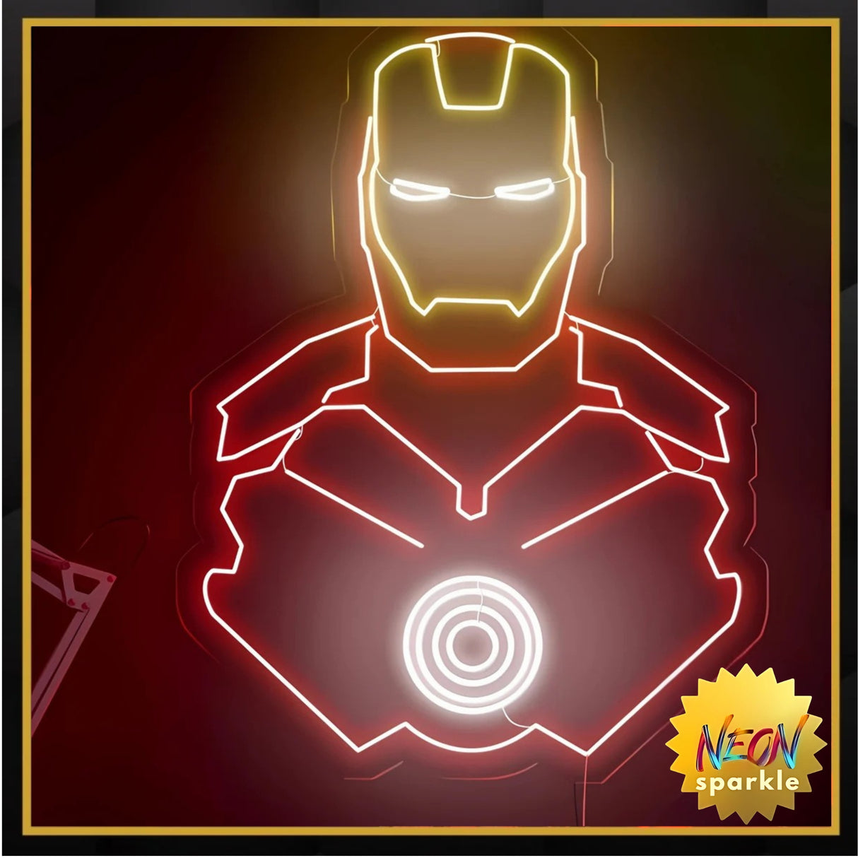Iron Man Neon Sign - LED Wall Light for Superhero Fans by Neon Sparkle