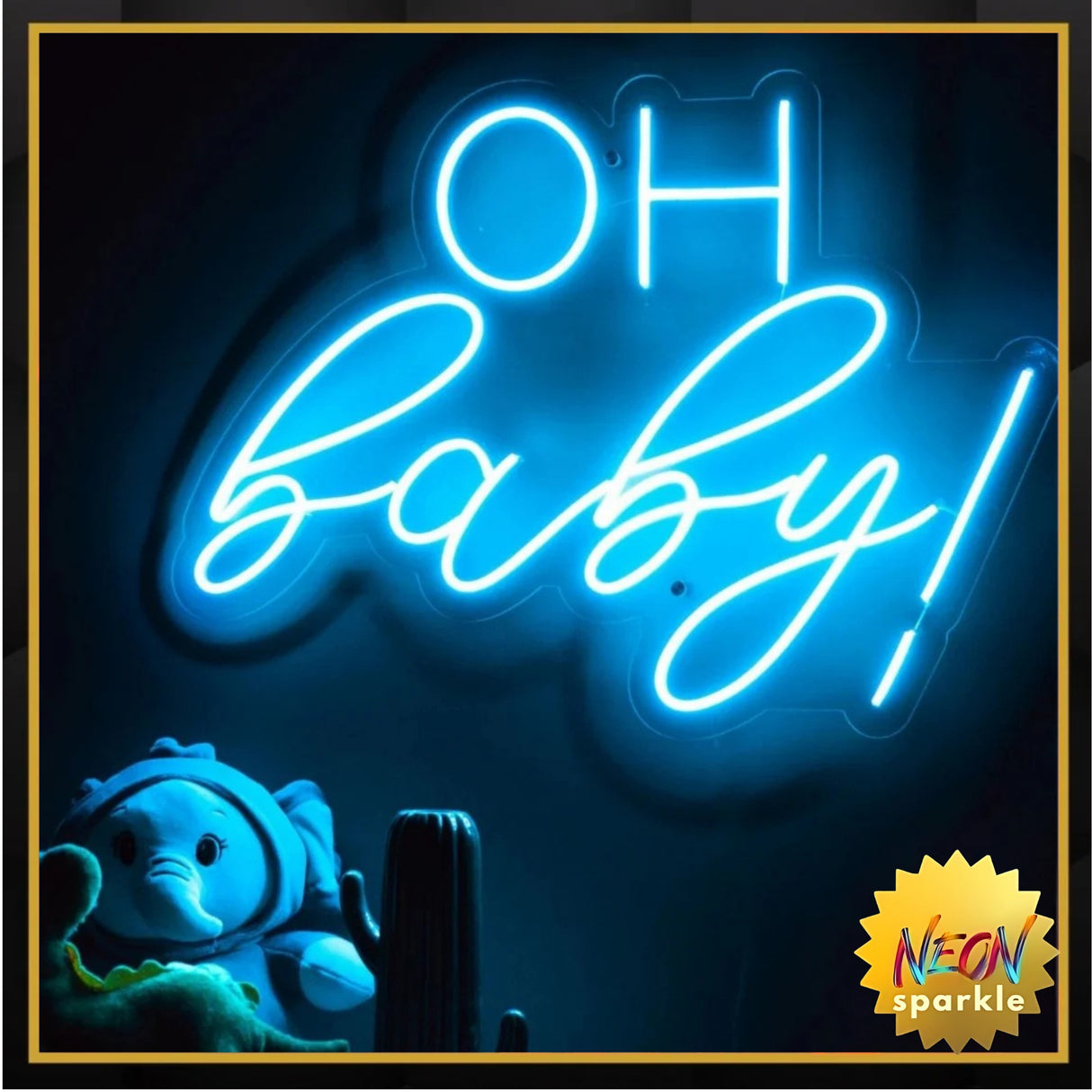 Oh Baby! Neon Sign - Custom Neon Sign Baby Shower & Nursery Light by Neon Sparkle