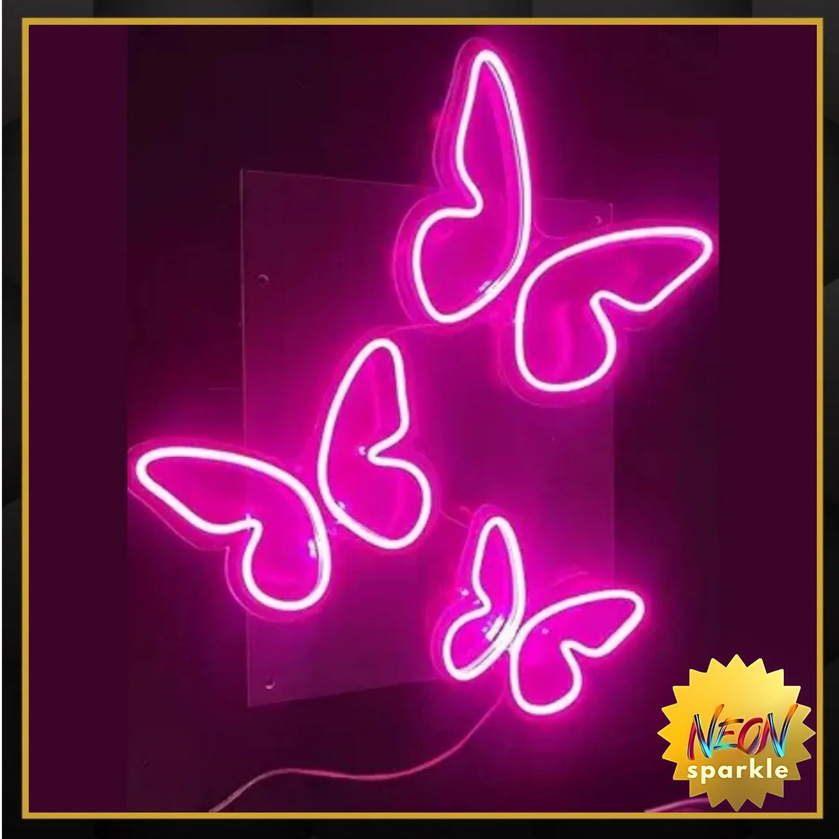 Butterflies Neon Sign – Whimsical LED Wall Light by Neon Sparkle