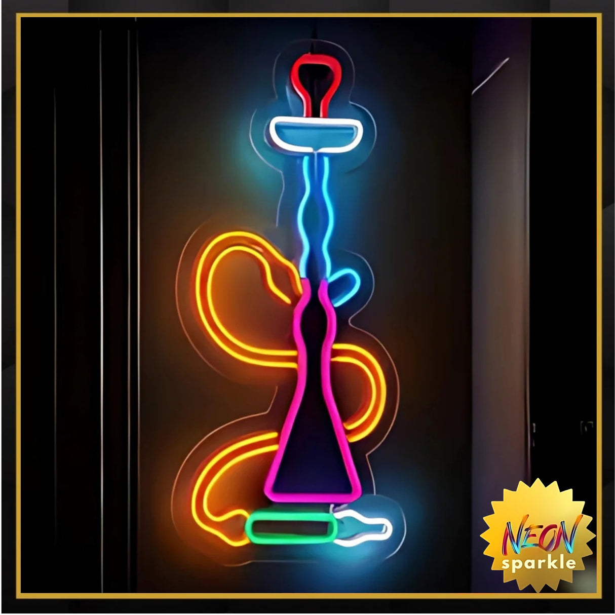 Hookah Neon Sign - LED Wall Light for Lounge & Bar Decor by Neon Sparkle