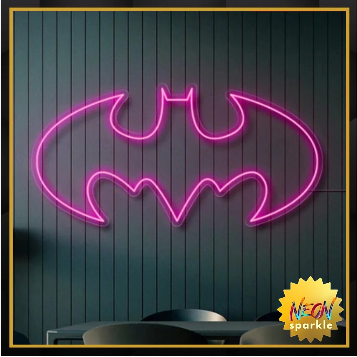 Batman Neon Sign - LED Wall Light for Superhero Decor by Neon Sparkle