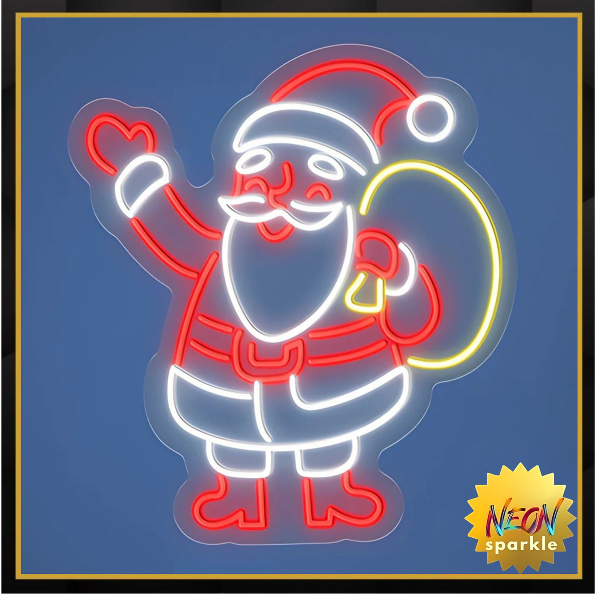 Merry Christmas Santa Neon Sign - Festive LED Decor by Neon Sparkle