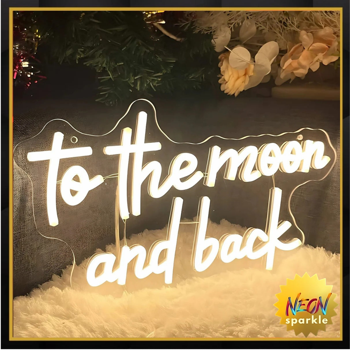 Love You to the Moon and Back Neon Sign - LED Wall Light by Neon Sparkle