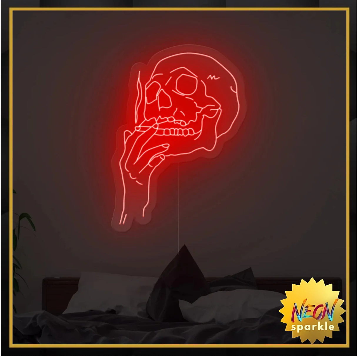 Smoking Skull Neon Sign