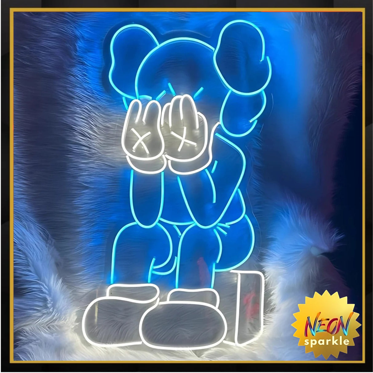 Crying Kaws Neon Sign - LED Wall Art for Street Art Fans by Neon Sparkle