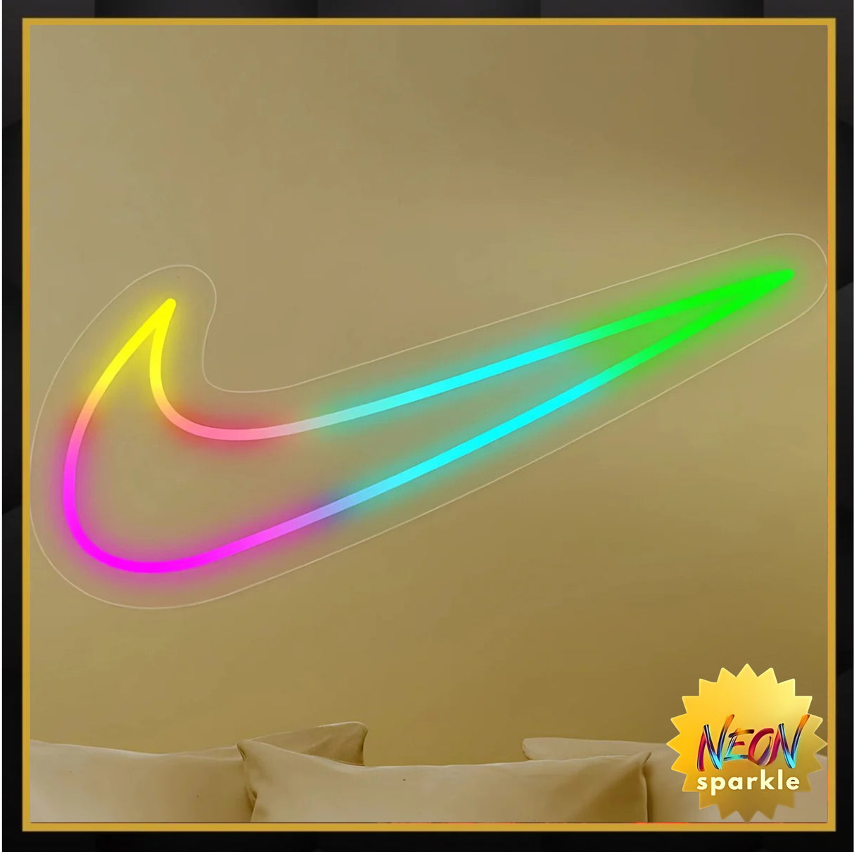 Nike Swoosh Neon Sign - LED Wall Light for Sneaker Rooms by Neon Sparkle