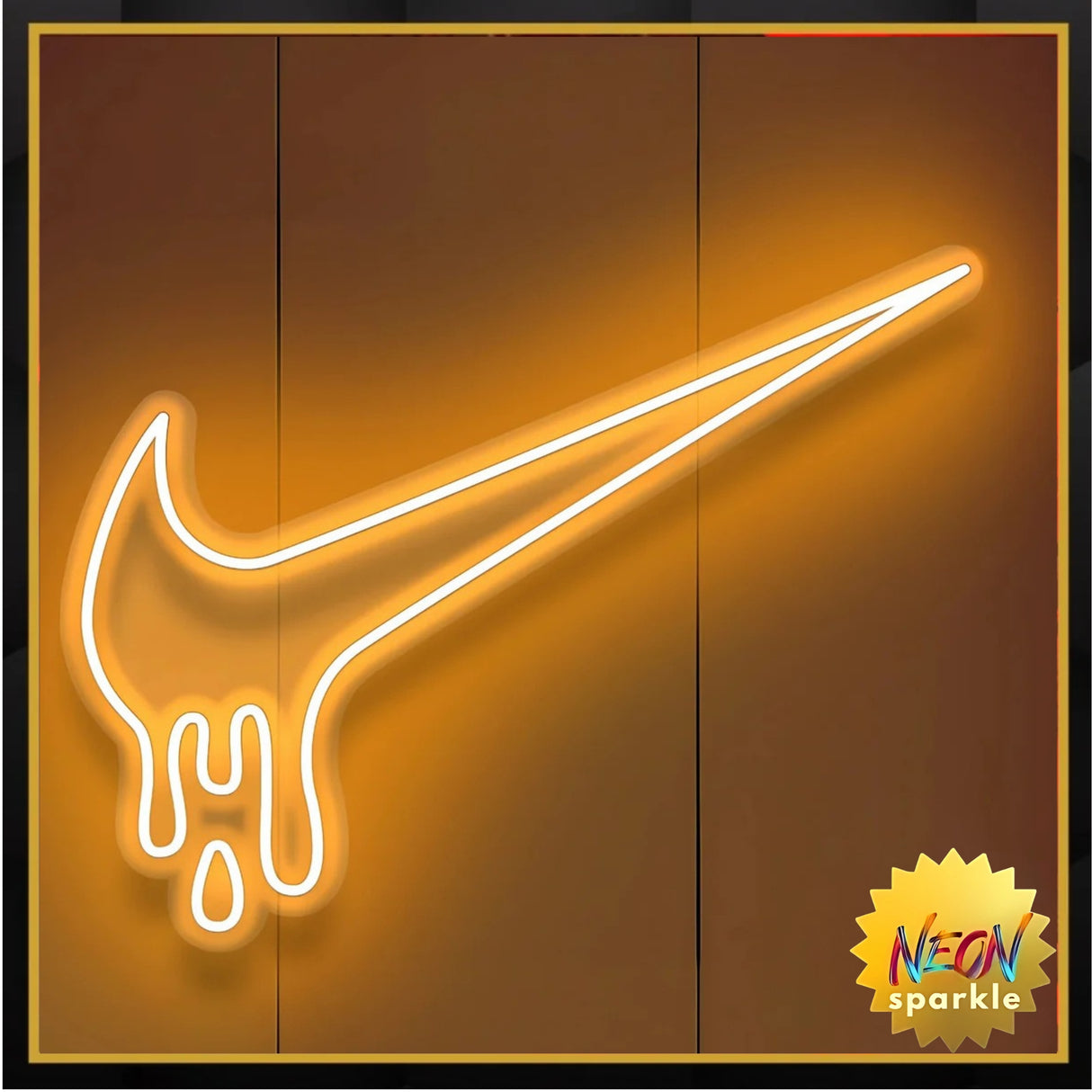 Dripping Nike Neon Sign - LED Wall Art for Sneakerheads by Neon Sparkle