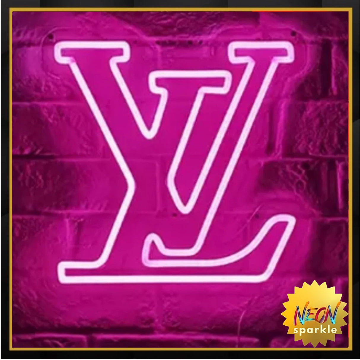 LV Neon Sign - Luxurious LED Fashion Decor by Neon Sparkle
