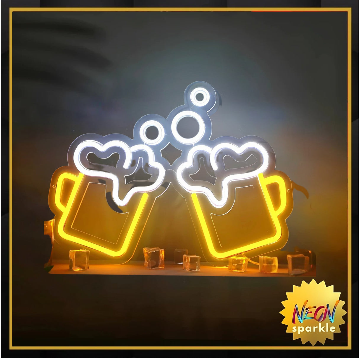 Beer Glasses Neon Sign - LED Bar Wall Light by Neon Sparkle