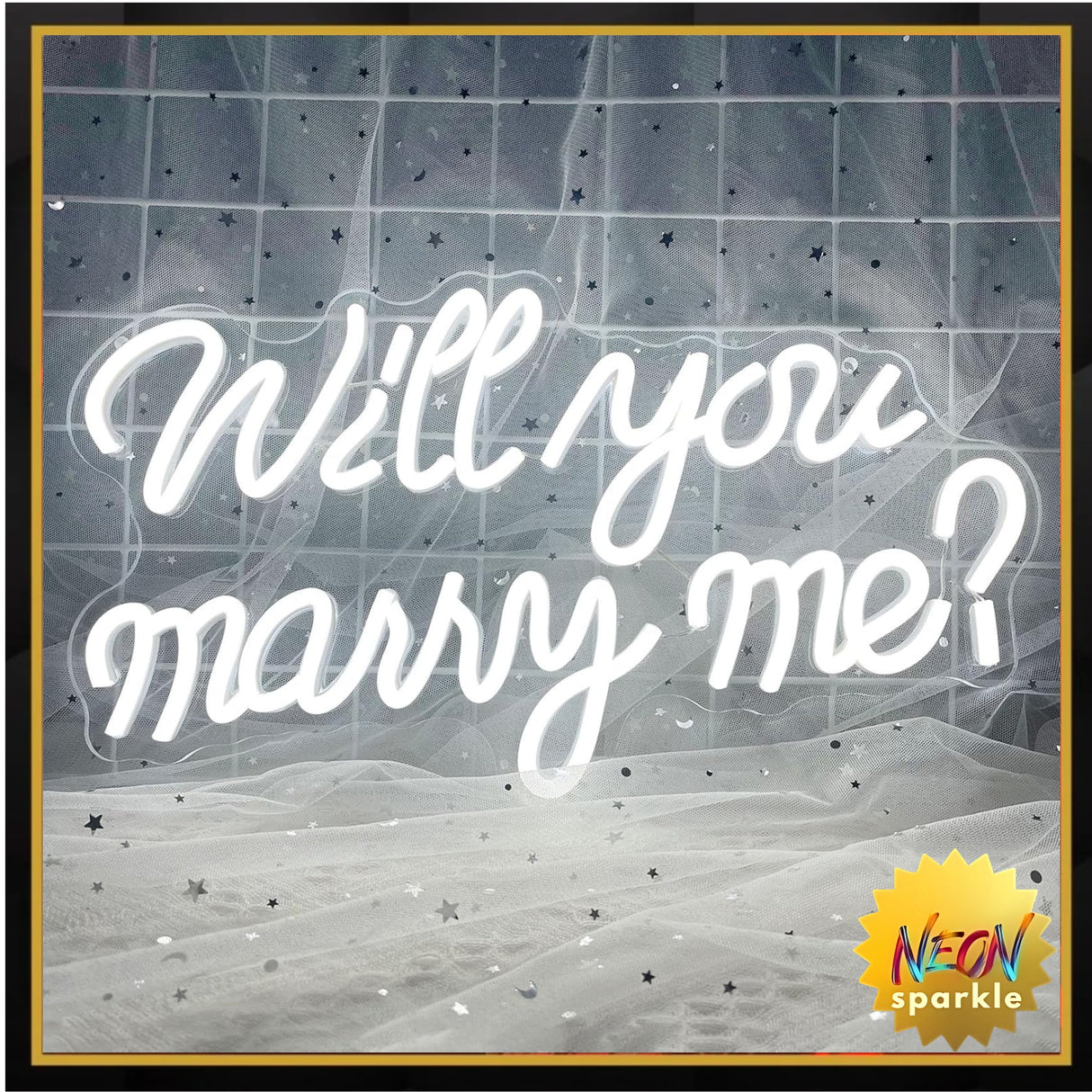 Will You Marry Me Neon Sign, LED Neon Light for Proposal Engagement Art Decor
