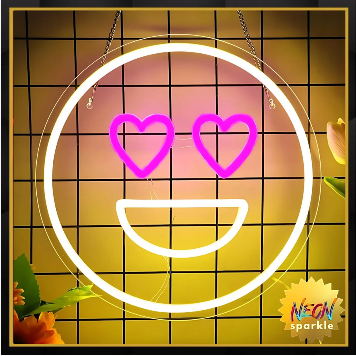 Emoji Neon Light Sign - Fun LED Wall Decor by Neon Sparkle
