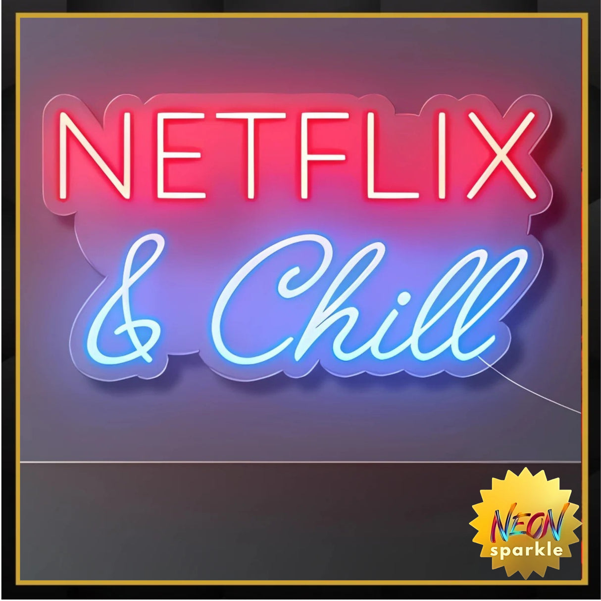 Netflix & Chill Neon Light Sign - LED Wall Decor by Neon Sparkle