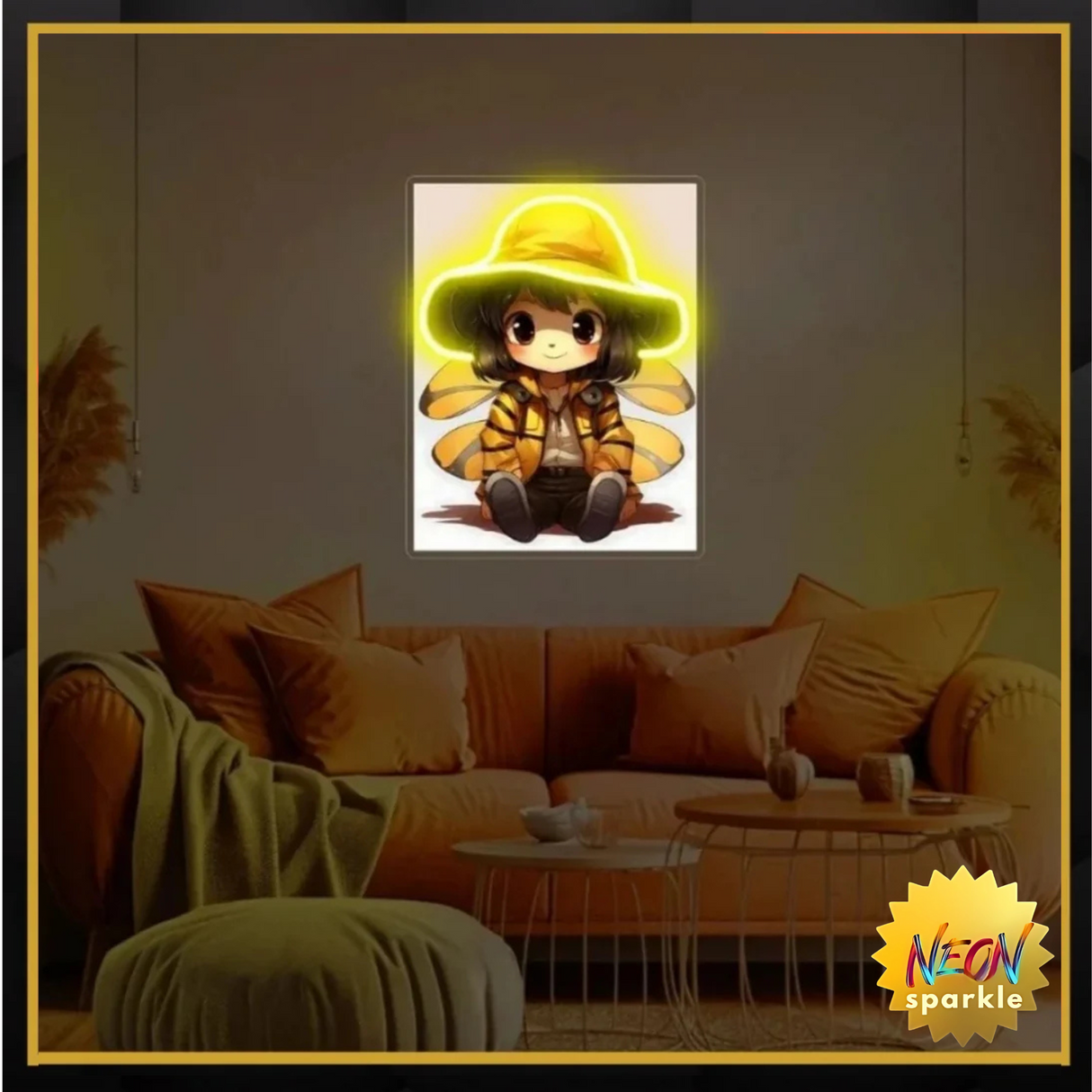 Adorable Bee Girl UV Neon Sign