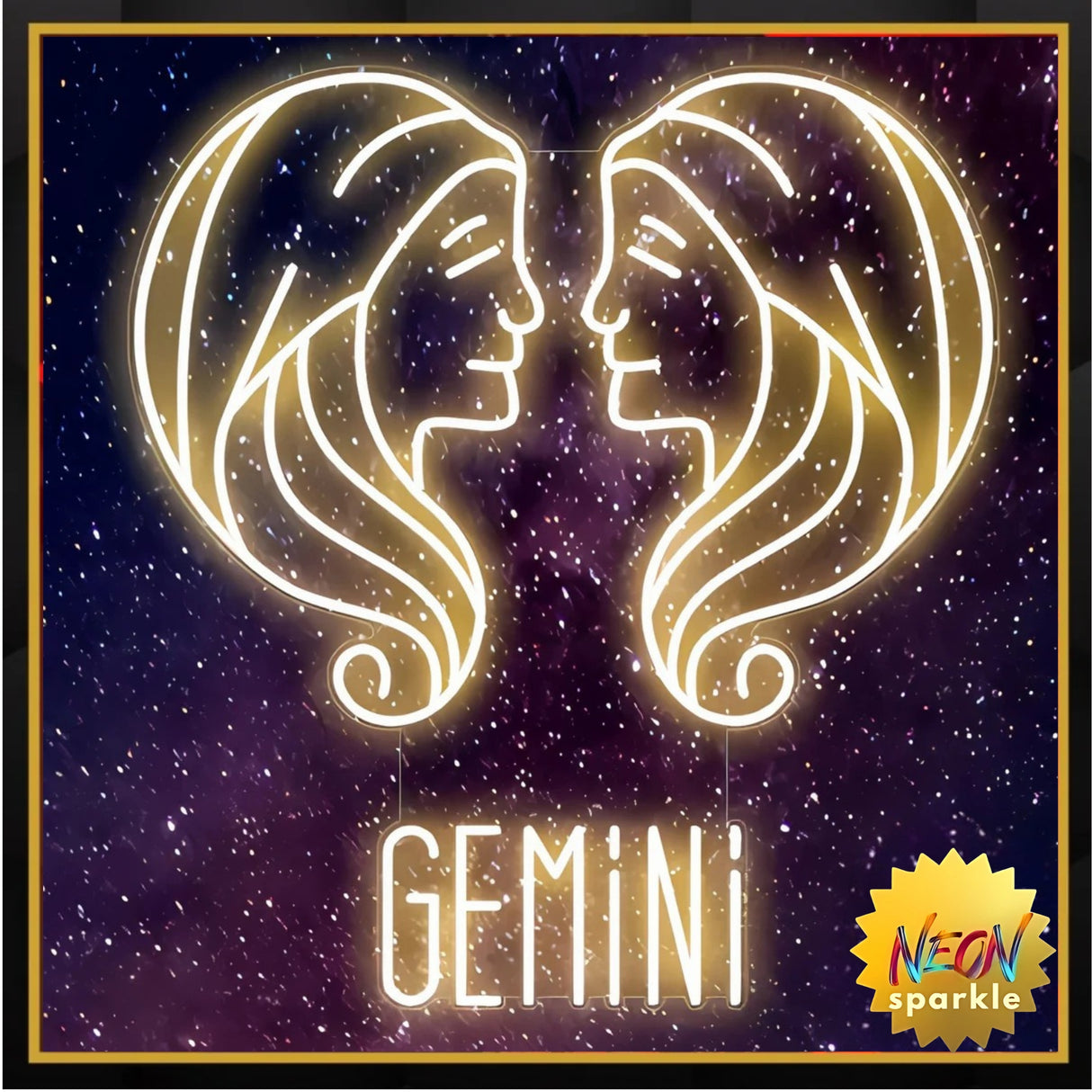 Gemini Neon Sign - Dual Zodiac LED Wall Light by Neon Sparkle