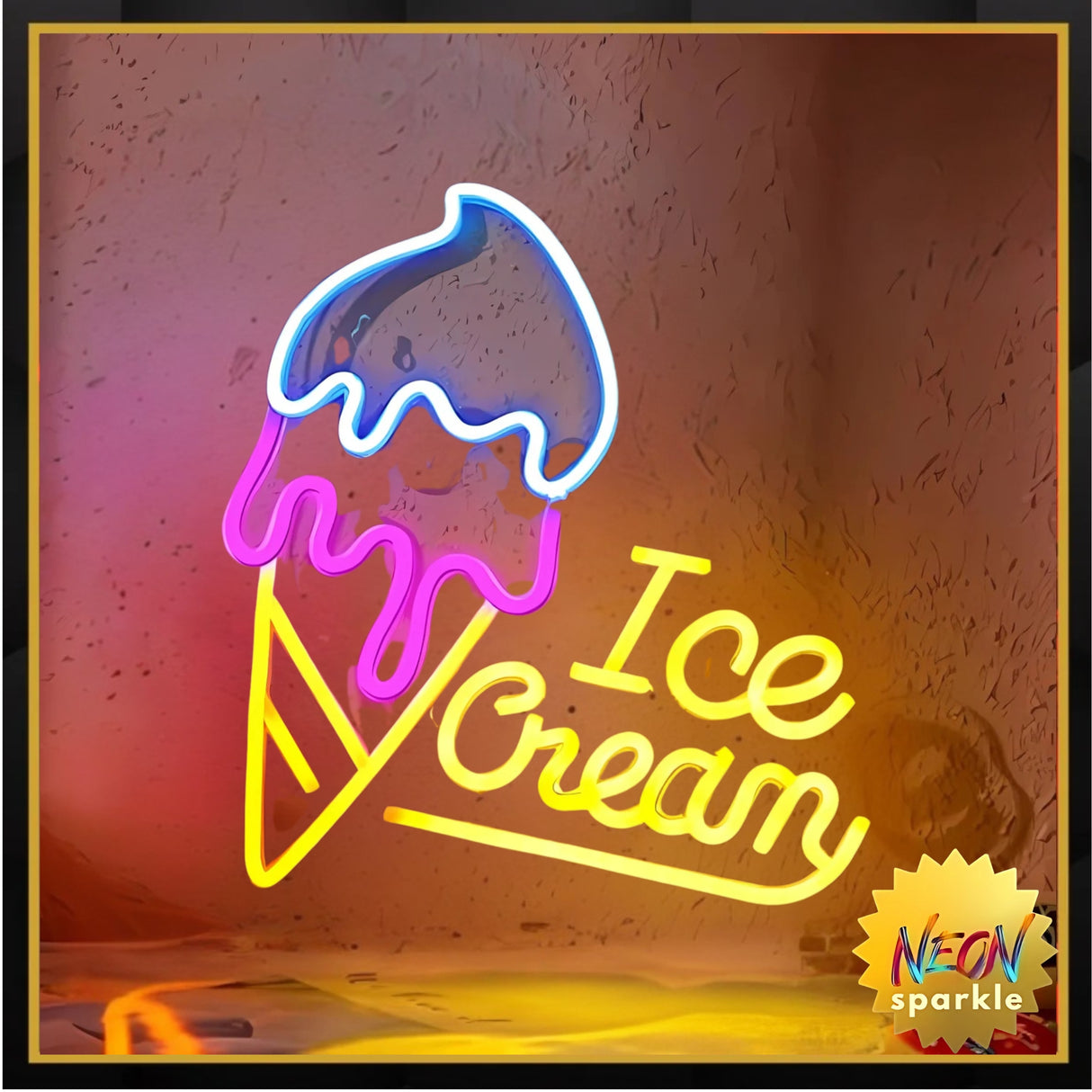 Ice Cream Neon Sign - LED Dessert Shop Wall Light by Neon Sparkle