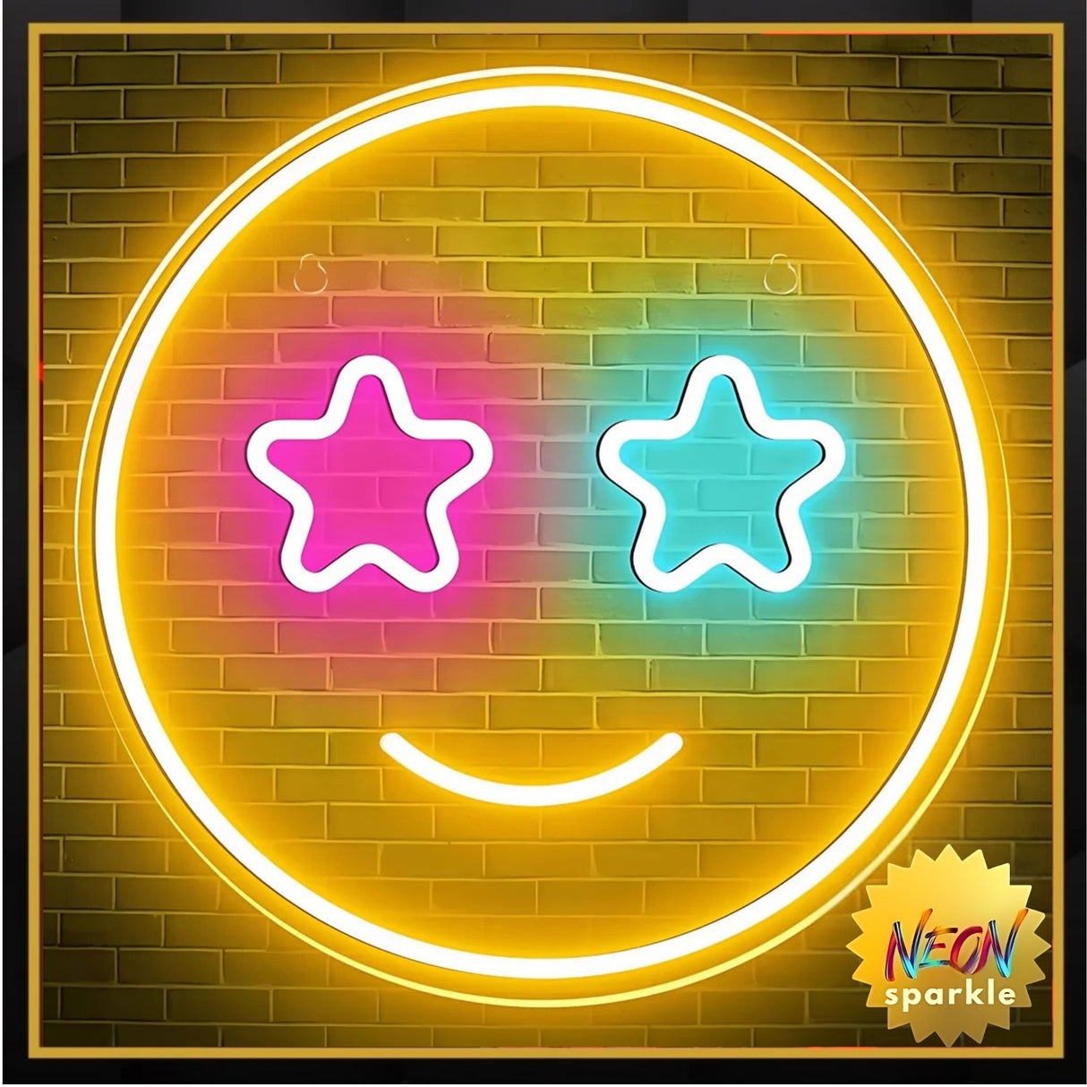 Star Smilie Neon Sign - Cute Aesthetic LED Light by Neon Sparkle