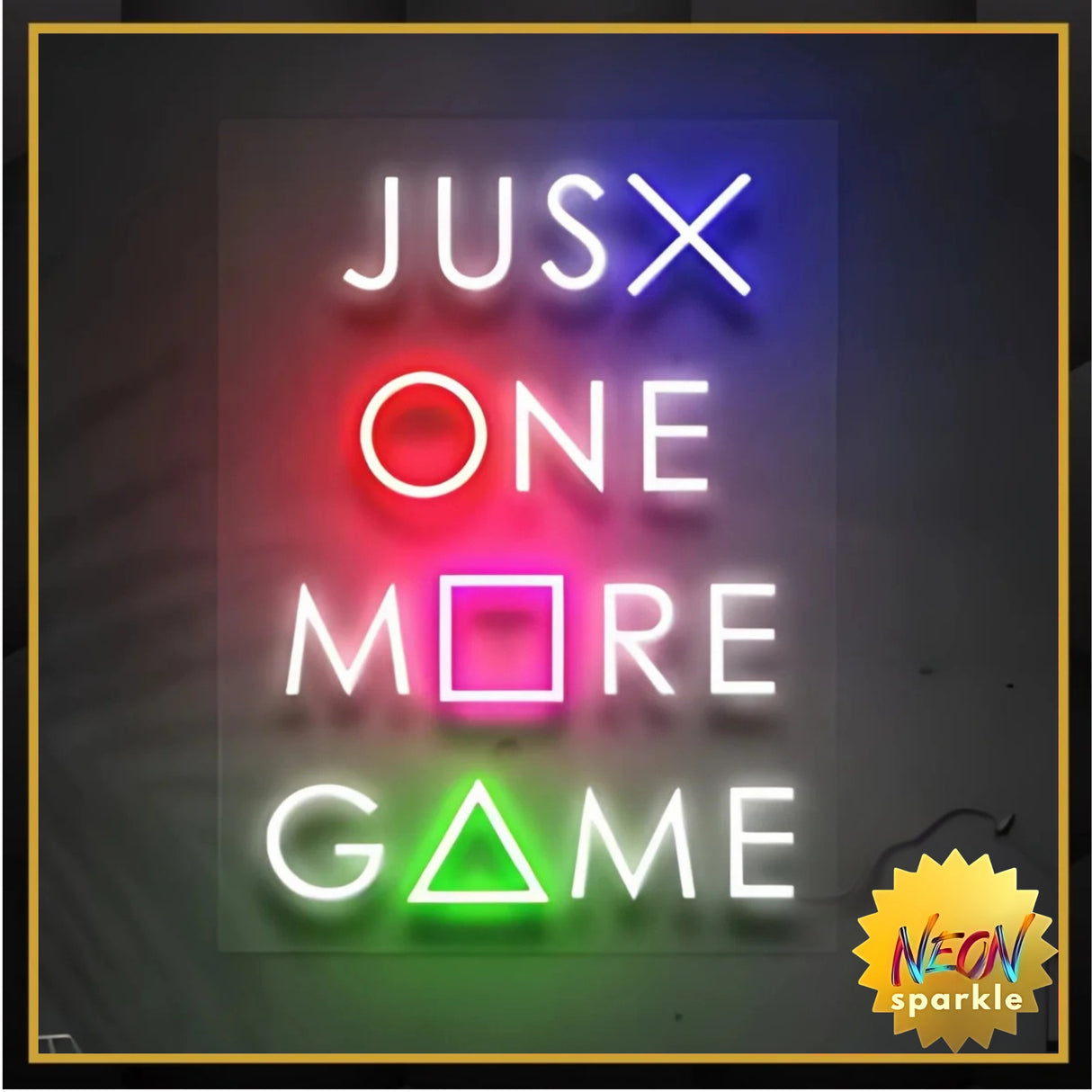 Just 1 More Game Neon Sign - LED Gamer Room Decor by Neon Sparkle