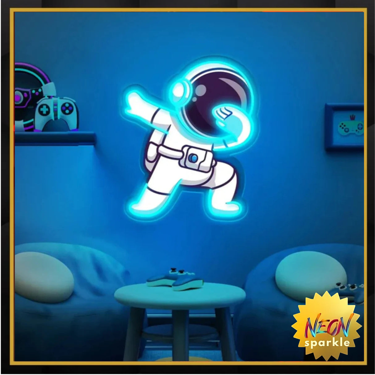 Astronaut Dab UV Neon Sign - Bring Space Vibes to Your Space!