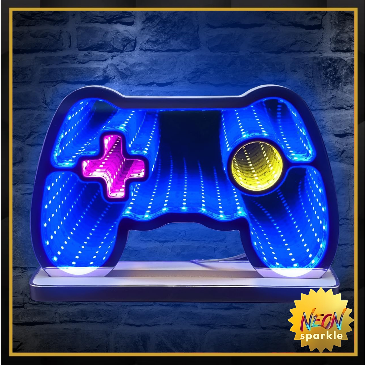 Game Neon Sign Mirror, Powered by USB (10.24X6.8 inch), Game Controller Neon Sign for Gamers