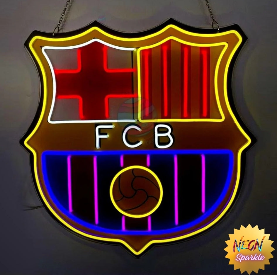 FCB Football Neon Sign - Bold LED Fan Decor by Neon Sparkle