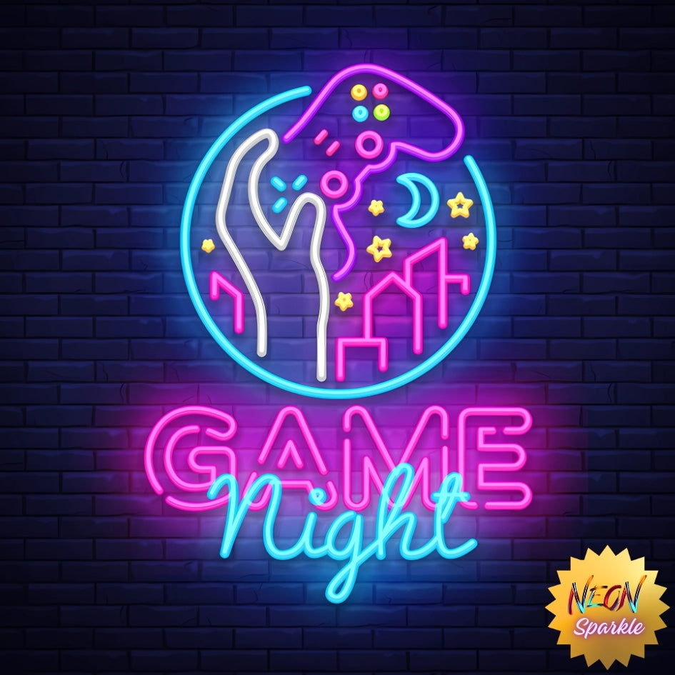 Game Night Neon Sign - Fun LED Party Decor by Neon Sparkle