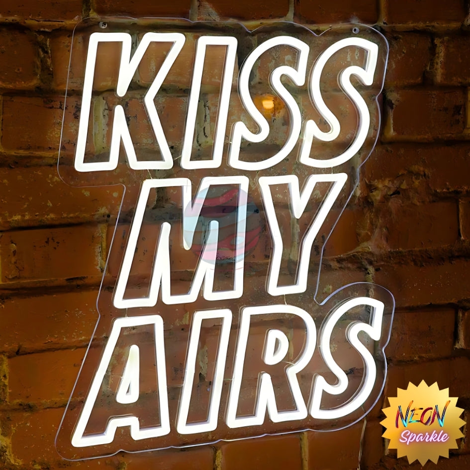 Kiss My Airs Neon Sign - Bold LED Sneakerhead Decor by Neon Sparkle