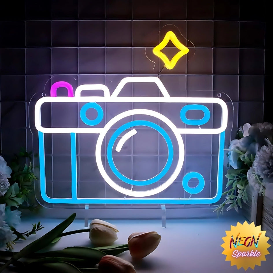 DSLR Camera Neon Sign - Creative LED Photography Decor by Neon Sparkle