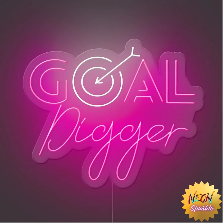 Goal Digger Neon Sign - Motivational LED Wall Decor by Neon Sparkle