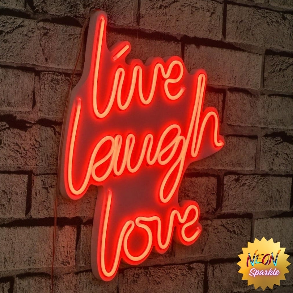 Love Live Laugh Neon Sign - Inspirational LED Wall Decor by Neon Sparkle