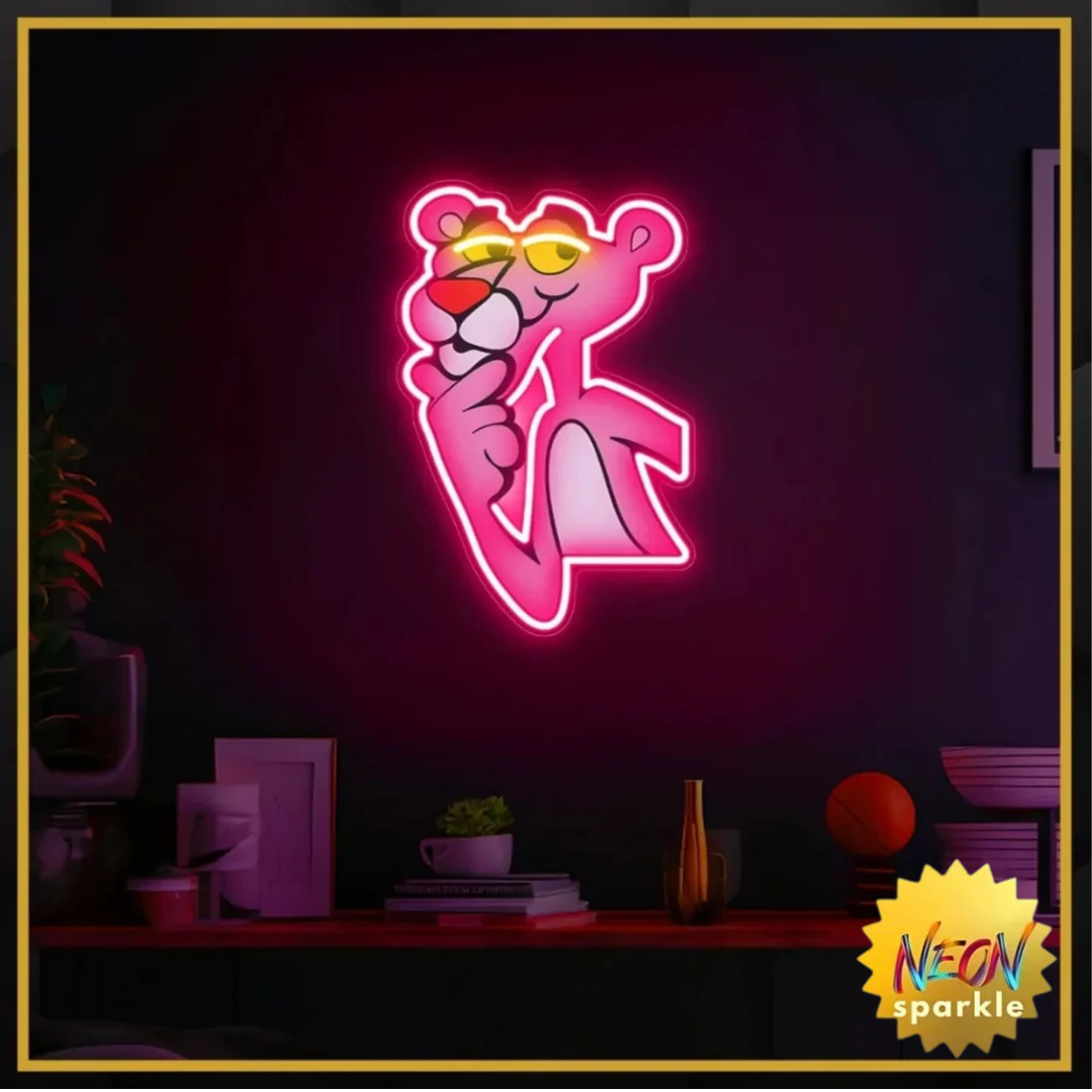 Pink Panther UV Neon Sign