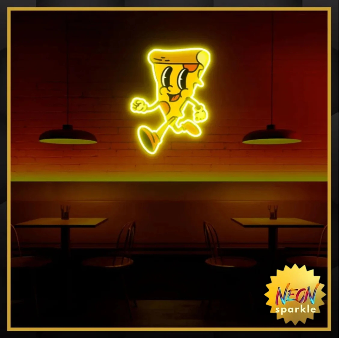 Pizza Face UV Neon Sign