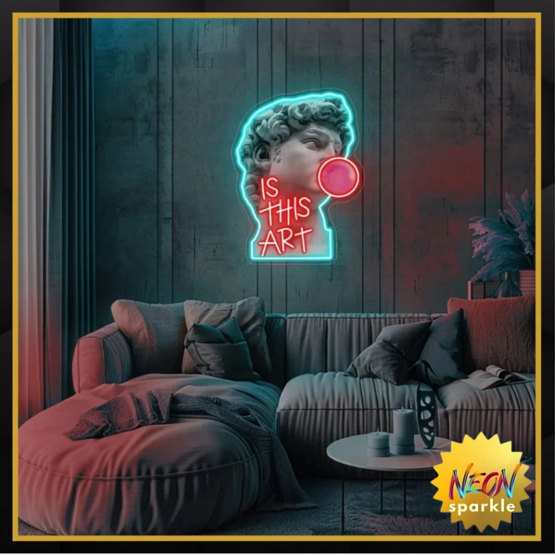 Pop Art David UV Print Neon Sign