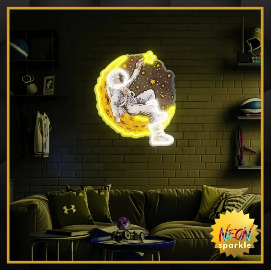 Reaching For The Stars UV Print Neon Sign