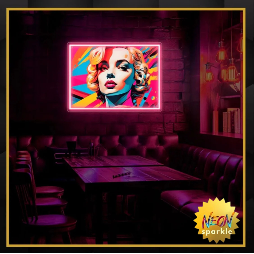 Retro Art Woman UV Neon Sign