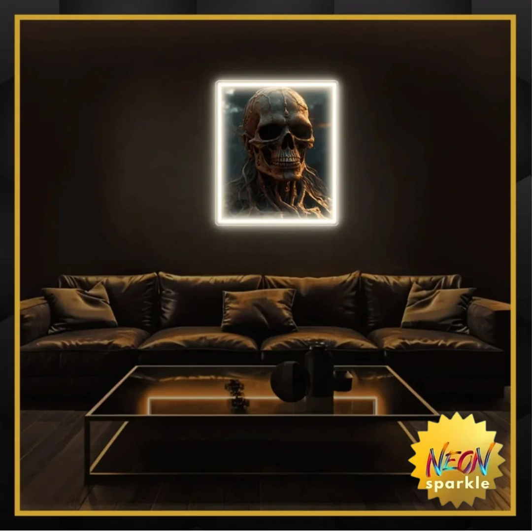 Skull UV Neon Sign