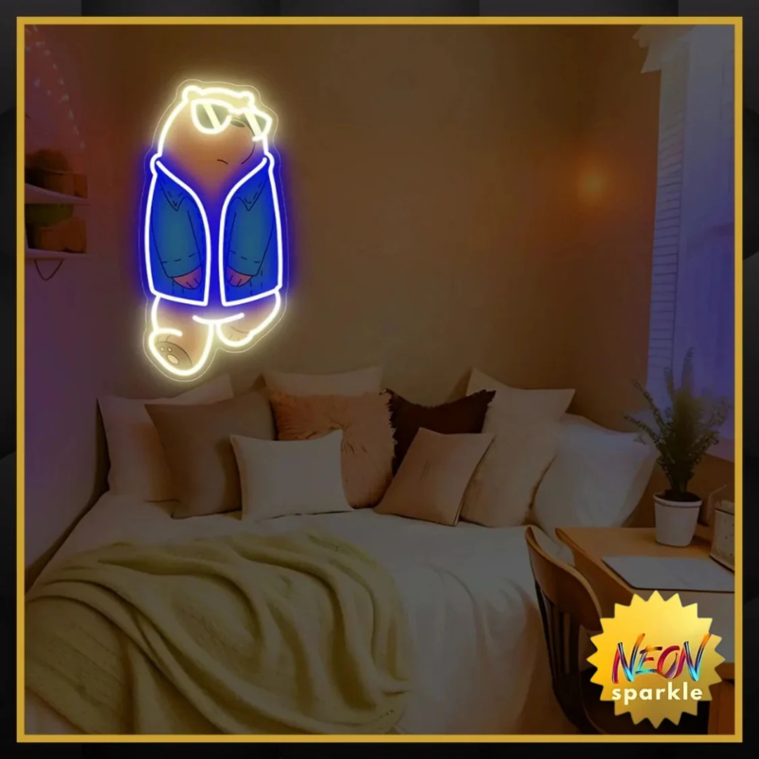 We Bare Bears Grizzly UV Neon Sign